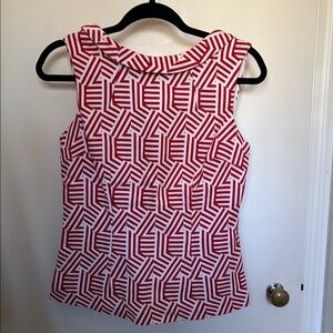 Boden Red and White Sleeveless Boatneck Top Size 6